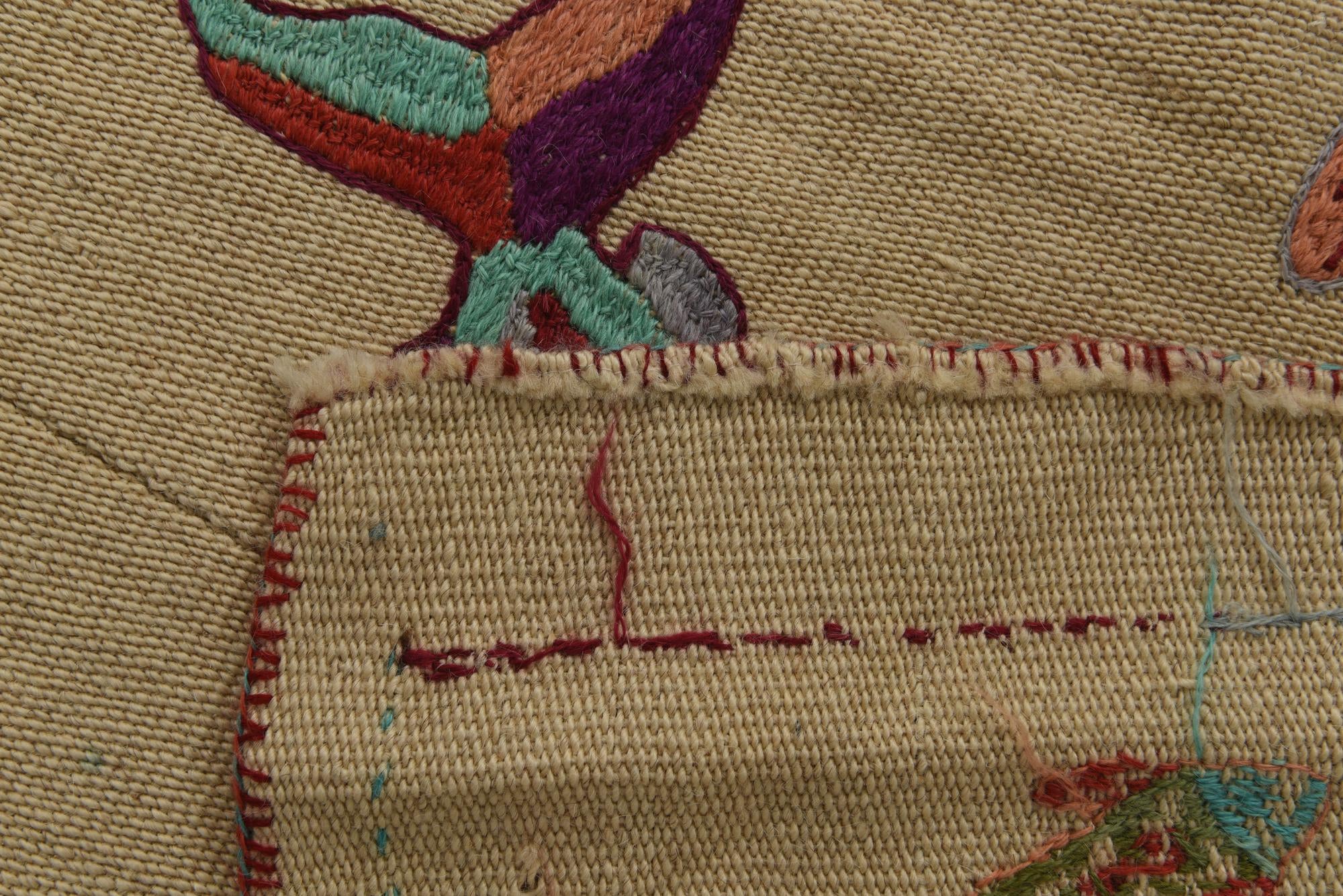 4' 7 x 7' Hand Woven Kilim Suzani Wool Rug
