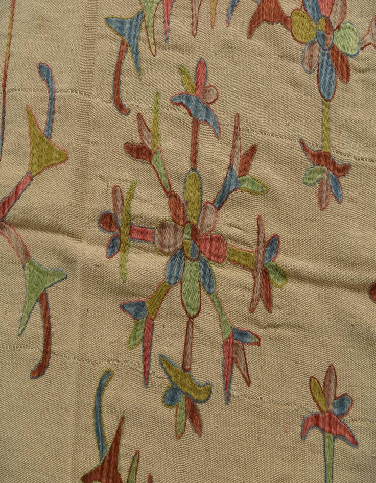 Detail image of 5' 6 x 7' 6  Hand Woven Kilim Suzani Wool Rug