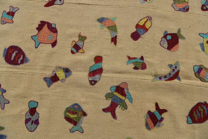 5' x 6' 8 Hand Woven Kilim Suzani Wool Rug