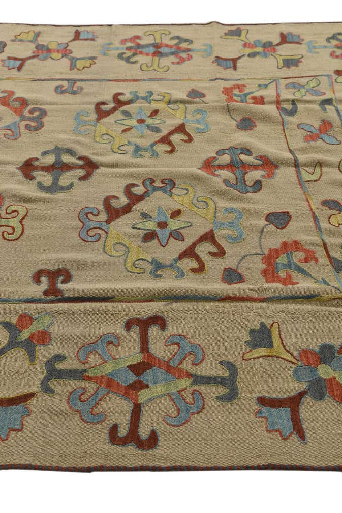 6' x 7' 8 Hand Woven Kilim Suzani Wool Rug