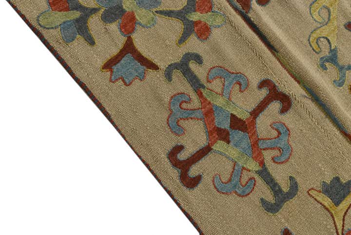 6' x 7' 8 Hand Woven Kilim Suzani Wool Rug