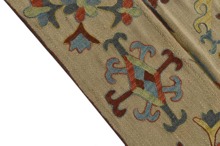 Detail image of 6' x 7' 8 Hand Woven Kilim Suzani Wool Rug