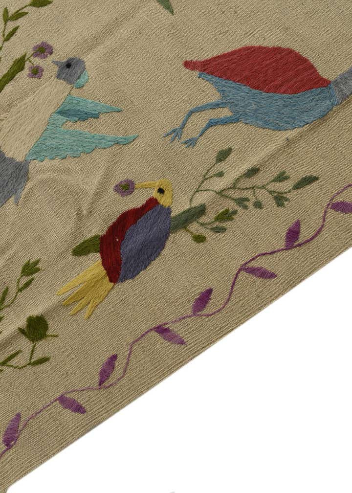 8' x 9' 4 Hand Woven Kilim Suzani Wool Rug