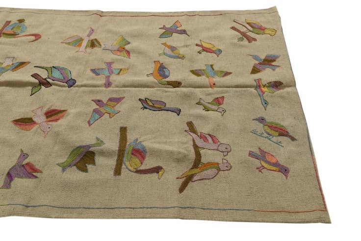 Detail image of 4' 1 x 5' 8 Hand Woven Kilim Suzani Wool Rug