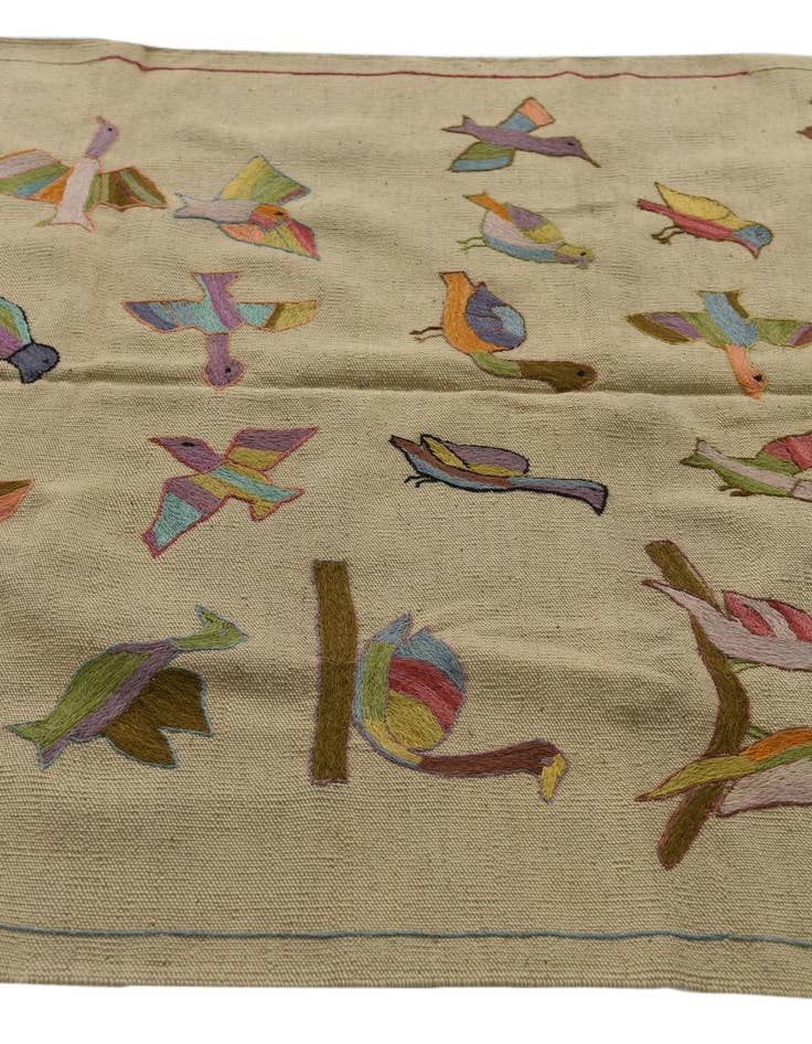 Detail image of 4' 1 x 5' 8  Hand Woven Kilim Suzani Wool Rug