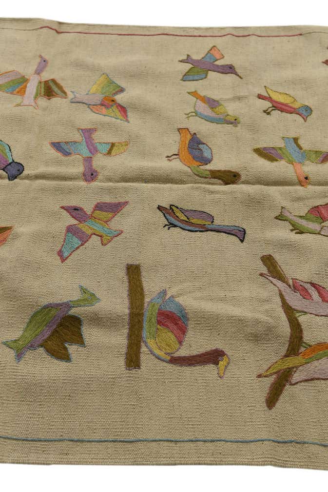 4' 1 x 5' 8 Hand Woven Kilim Suzani Wool Rug