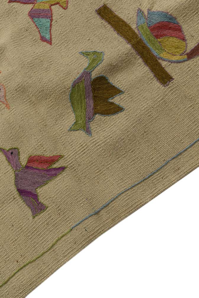 4' 1 x 5' 8 Hand Woven Kilim Suzani Wool Rug