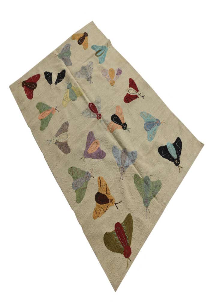 3' 3 x 4' 8 Hand Woven Kilim Suzani Wool Rug