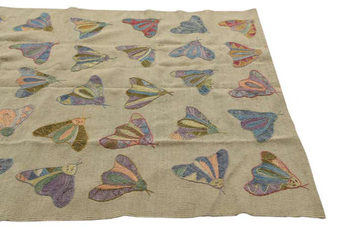 4' 2 x 5' 8 Hand Woven Kilim Suzani Wool Rug