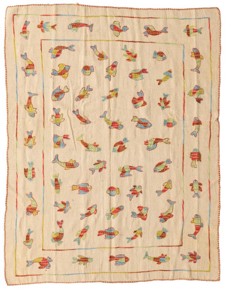 Detail image of 5' x 6' 3 Hand Woven Kilim Suzani Wool Rug