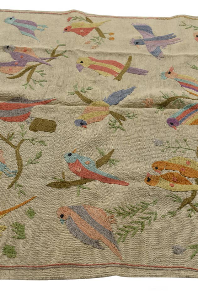 Detail image of 4' 2 x 5' 6 Hand Woven Kilim Suzani Wool Rug
