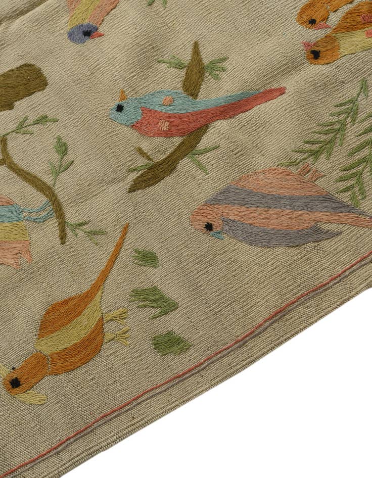 Detail image of 4' 2 x 5' 6  Hand Woven Kilim Suzani Wool Rug