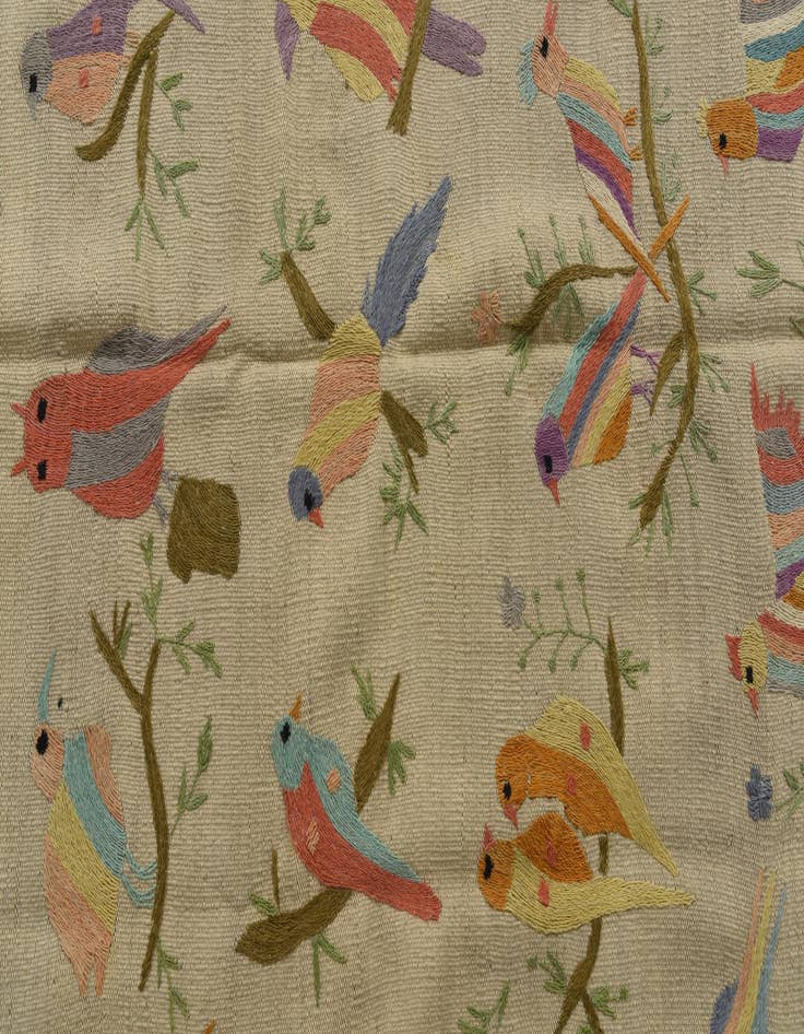 Detail image of 4' 2 x 5' 6  Hand Woven Kilim Suzani Wool Rug