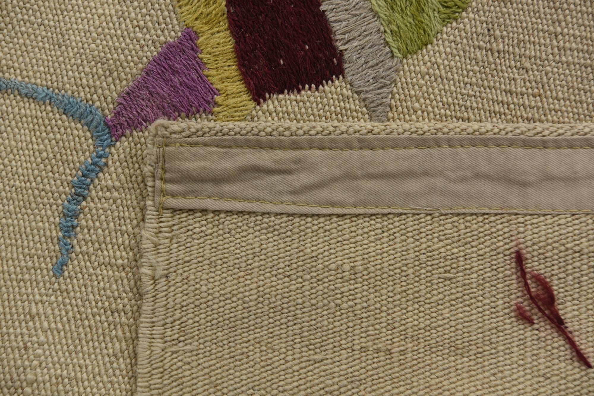 4' x 5' 7 Hand Woven Kilim Suzani Wool Rug