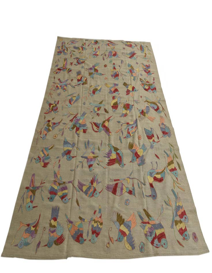 Detail image of 6' 5 x 9' 1  Hand Woven Kilim Suzani Wool Rug