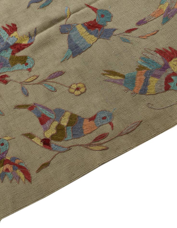 Detail image of 6' 5 x 9' 1  Hand Woven Kilim Suzani Wool Rug