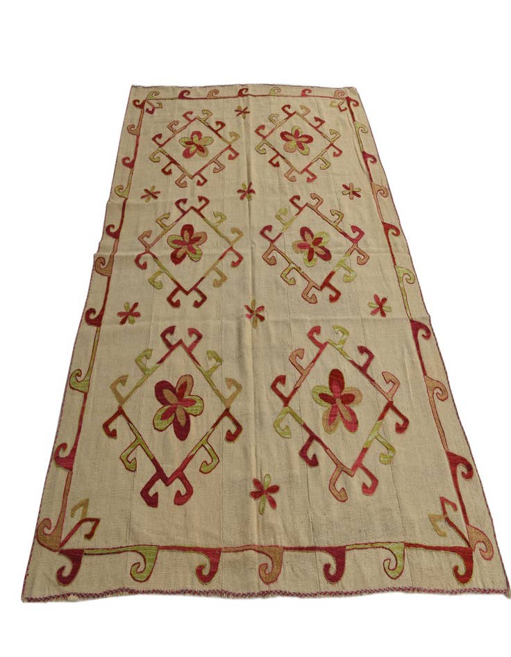 Detail image of 5' 9 x 7' 7 Hand Woven Kilim Suzani Wool Rug