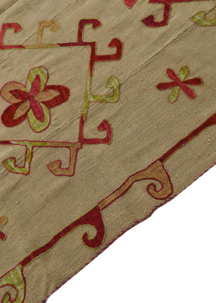 5' 9 x 7' 7 Hand Woven Kilim Suzani Wool Rug