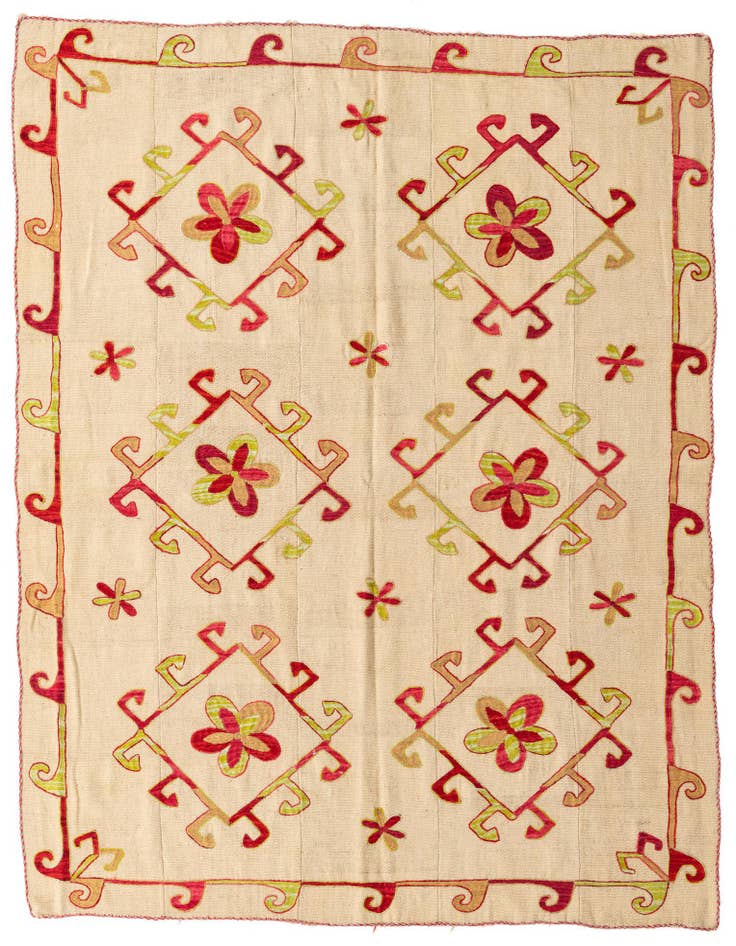 Detail image of 5' 9 x 7' 7 Hand Woven Kilim Suzani Wool Rug