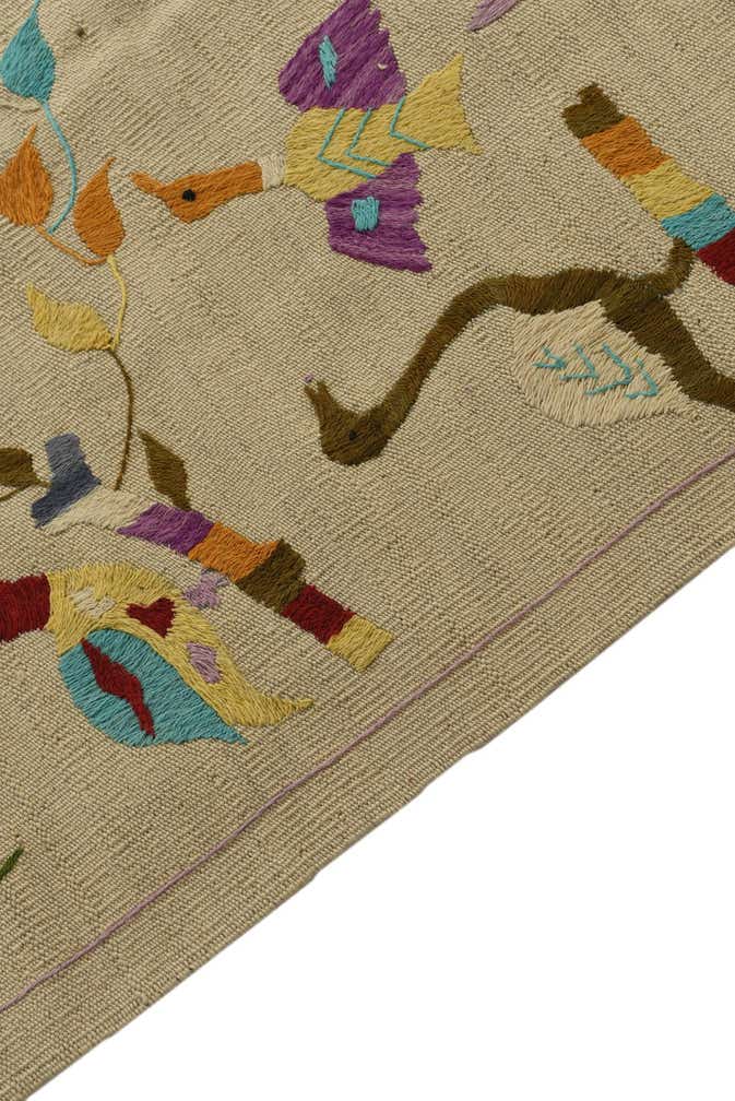 3' 2 x 4' 7 Hand Woven Kilim Suzani Wool Rug