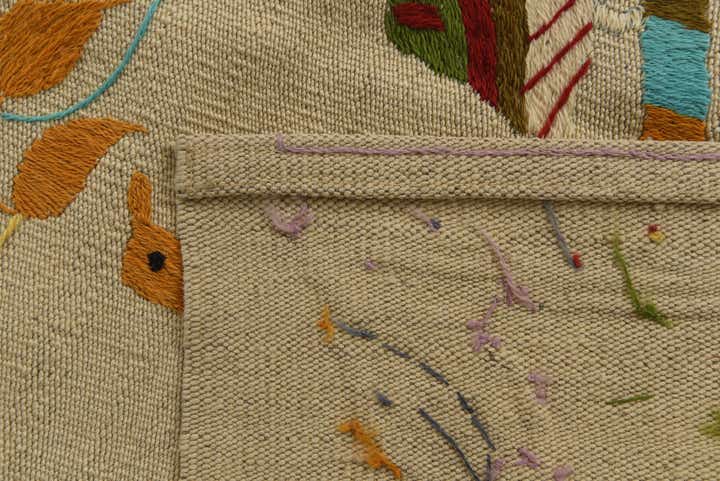 3' 2 x 4' 7 Hand Woven Kilim Suzani Wool Rug