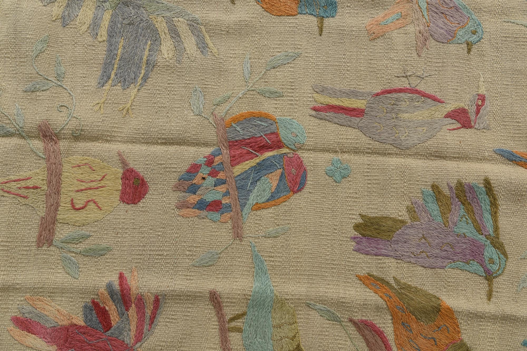 3' 1 x 4' 7 Hand Woven Kilim Suzani Wool Rug