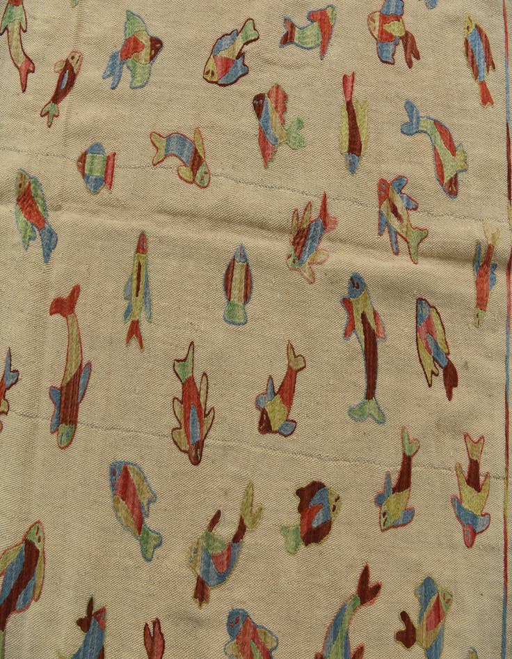 Detail image of 4' 10 x 6' 6  Hand Woven Kilim Suzani Wool Rug