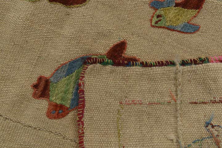 4' 10 x 6' 6 Hand Woven Kilim Suzani Wool Rug