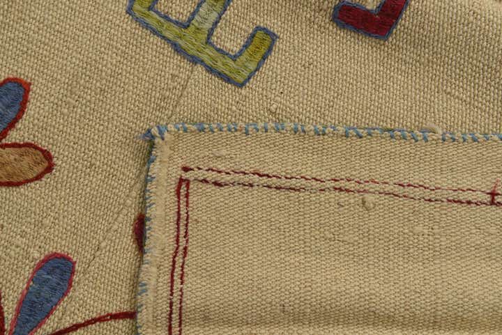 4' x 5' 8 Hand Woven Kilim Suzani Wool Rug