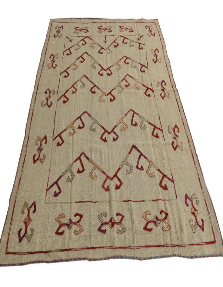 Detail image of 5' 10 x 7' 3  Hand Woven Kilim Suzani Wool Rug