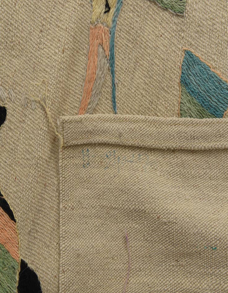 Detail image of 5' 8 x 7' 4  Hand Woven Kilim Suzani Wool Rug