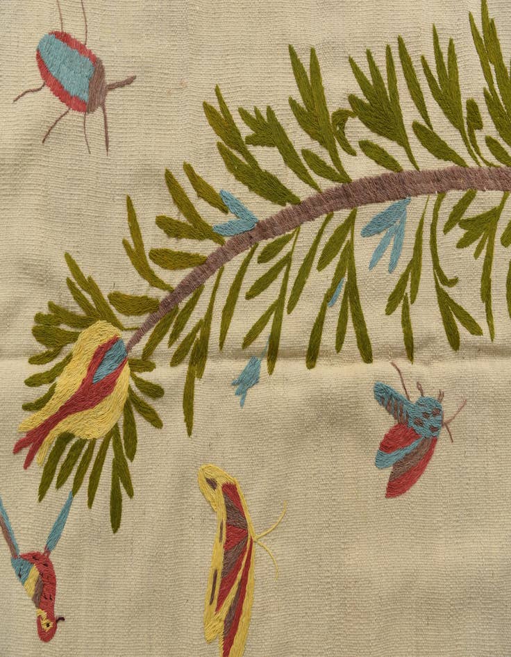 Detail image of 5' x 6' 6  Hand Woven Kilim Suzani Wool Rug