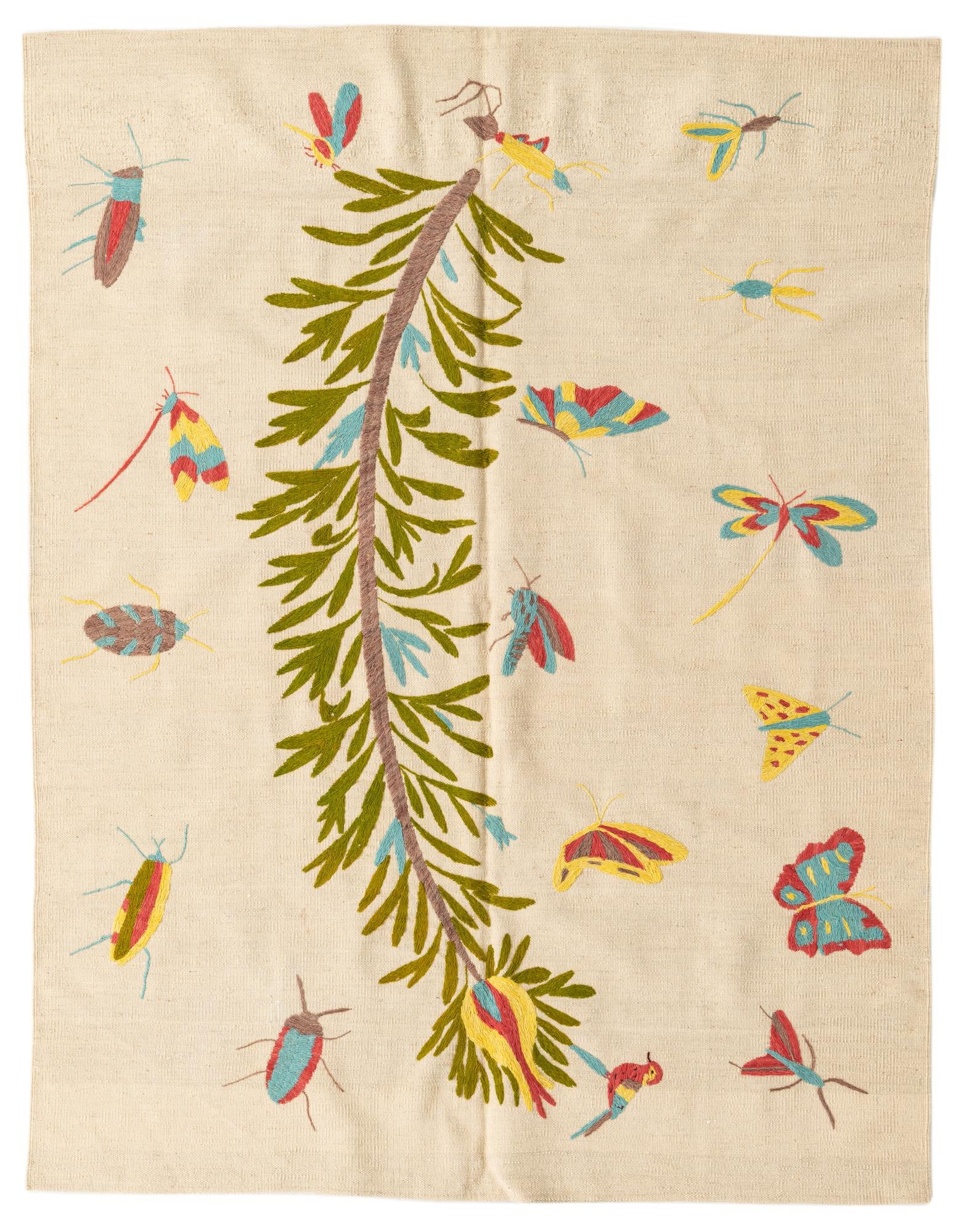 5' x 6' 6 Hand Woven Kilim Suzani Wool Rug