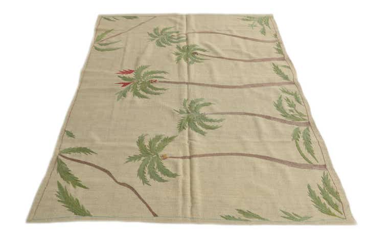 5' x 6' 6 Hand Woven Kilim Suzani Wool Rug