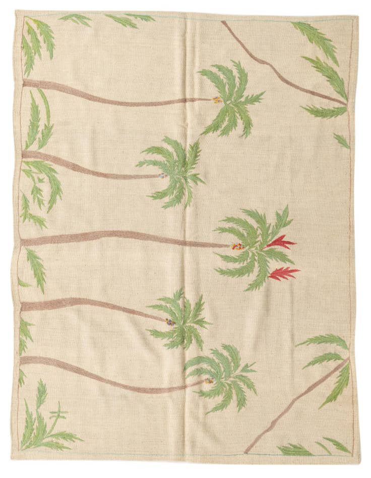 Detail image of 5' x 6' 6 Hand Woven Kilim Suzani Wool Rug