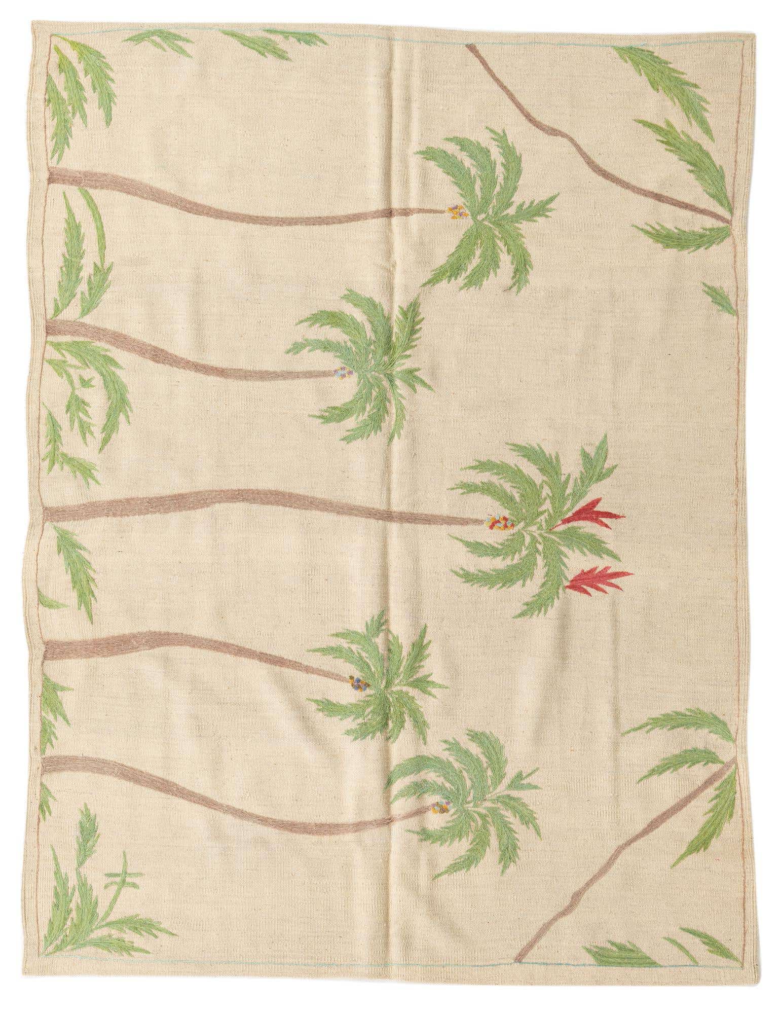 5' x 6' 6 Hand Woven Kilim Suzani Wool Rug