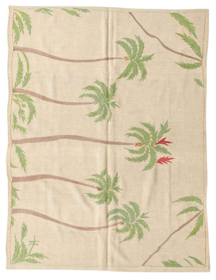 5' x 6' 6 Hand Woven Kilim Suzani Wool Rug