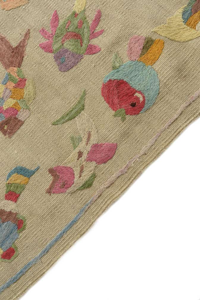 4' x 5' 6 Hand Woven Kilim Suzani Wool Rug