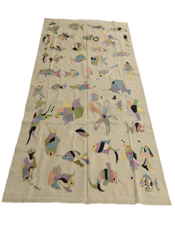 Detail image of 5' 9 x 7' 3  Hand Woven Kilim Suzani Wool Rug