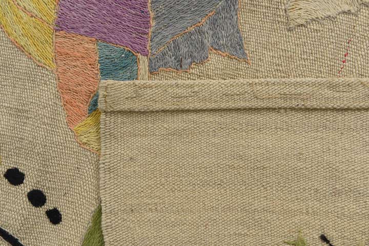 5' 9 x 7' 3 Hand Woven Kilim Suzani Wool Rug