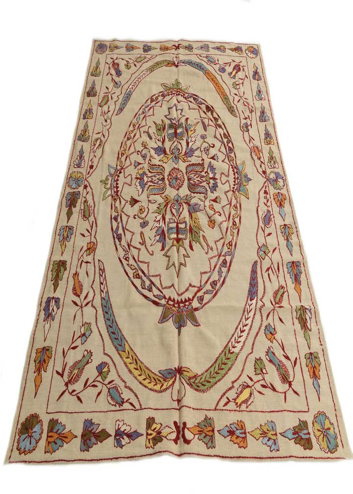 5' 8 x 7' 10 Hand Woven Kilim Suzani Wool Rug