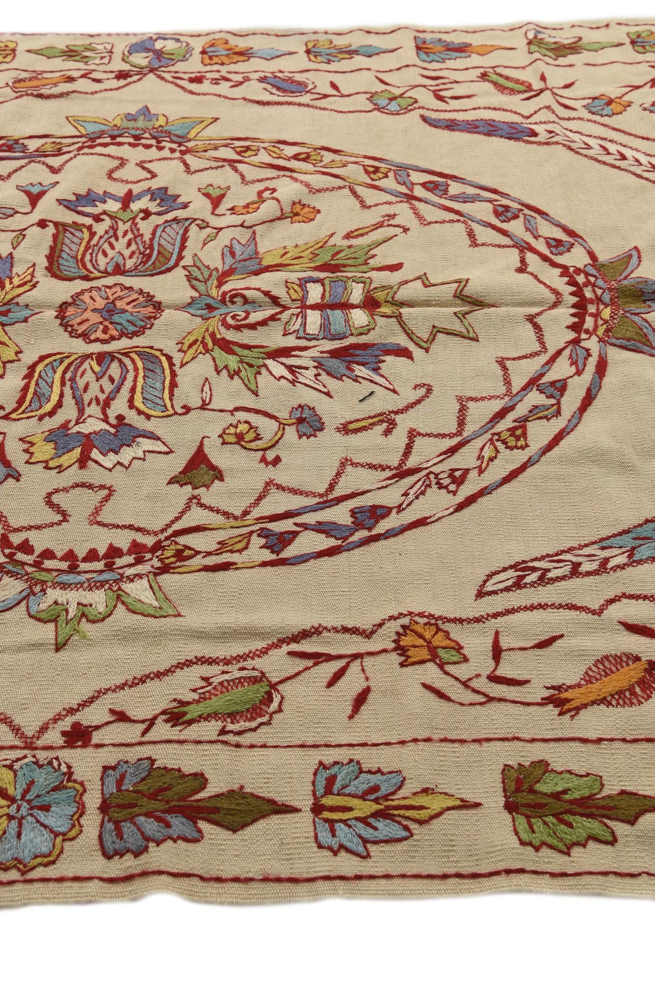 5' 8 x 7' 10 Hand Woven Kilim Suzani Wool Rug