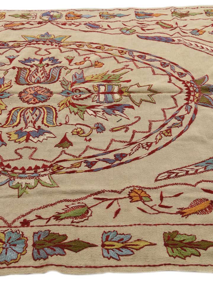 5' 8 x 7' 10 Hand Woven Kilim Suzani Wool Rug