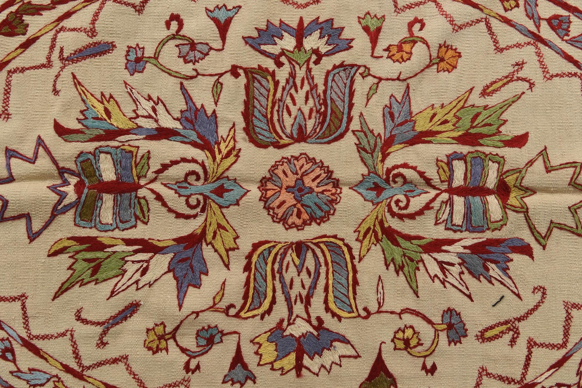 5' 8 x 7' 10 Hand Woven Kilim Suzani Wool Rug