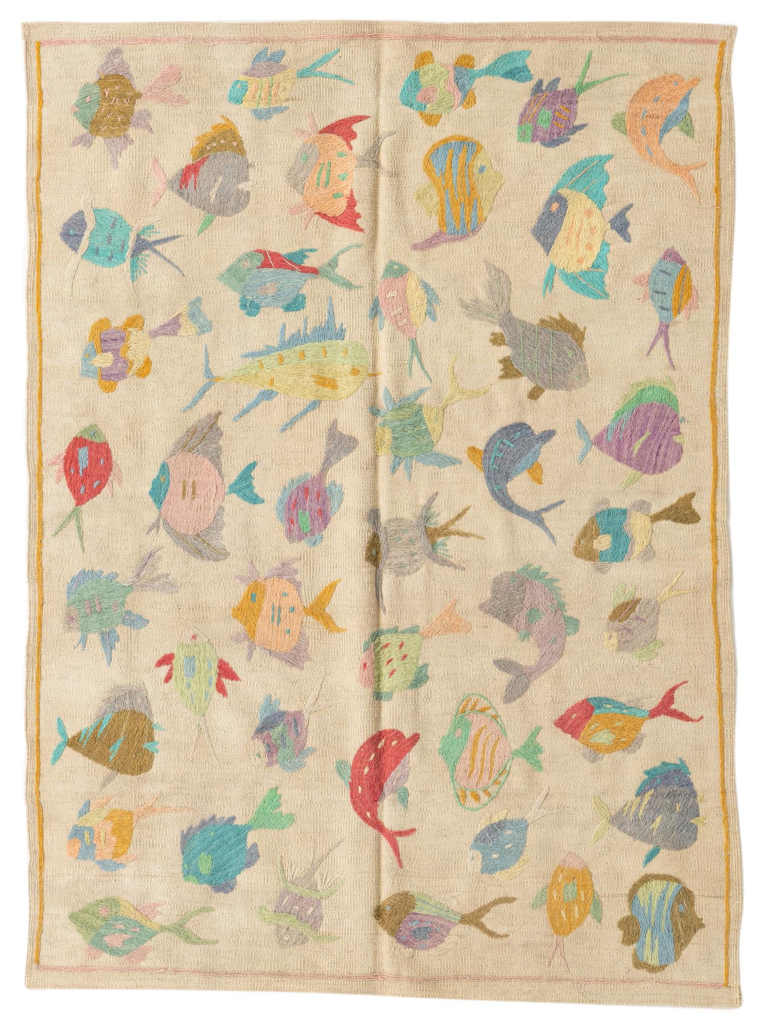 125cm x 170cm Hand Woven Kilim Suzani Wool Rug