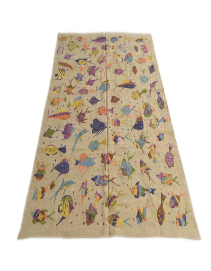 Detail image of 5' 6 x 7' 10  Hand Woven Kilim Suzani Wool Rug