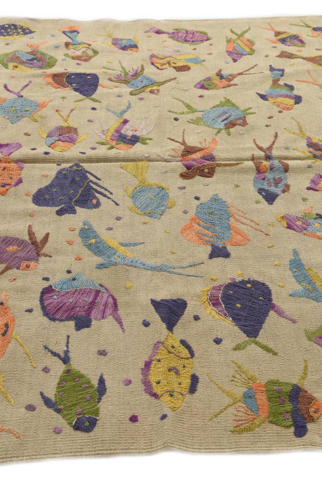 Detail image of 170cm x 240cm Hand Woven Kilim Suzani Wool Rug
