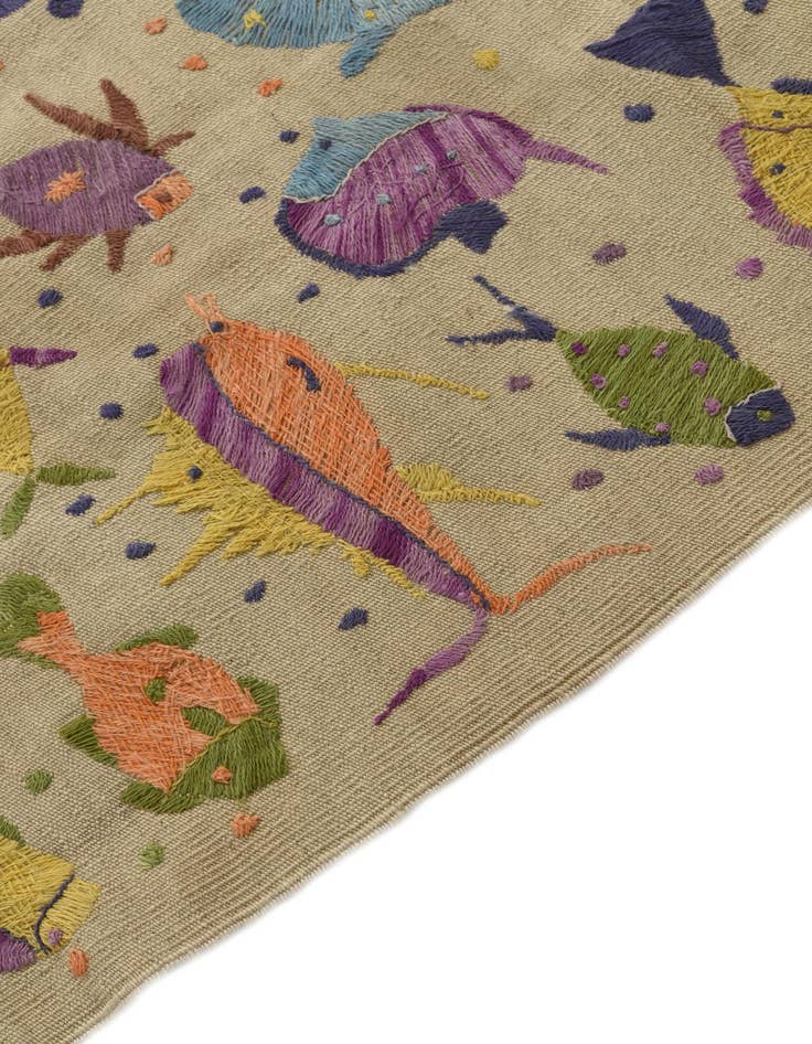 Detail image of 5' 6 x 7' 10  Hand Woven Kilim Suzani Wool Rug