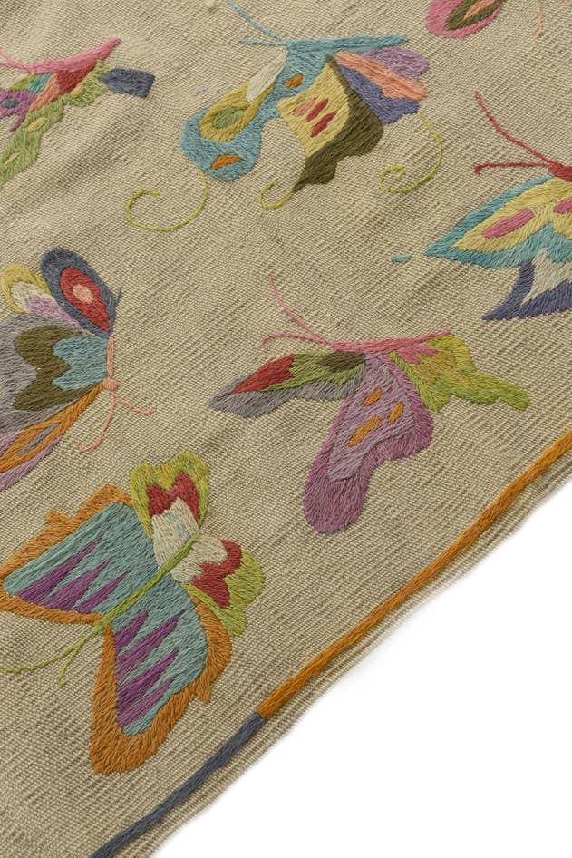 Detail image of 4' 9 x 6' 2 Hand Woven Kilim Suzani Wool Rug