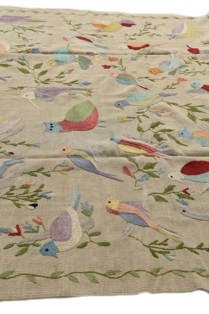 6' 9 x 9' Hand Woven Kilim Suzani Wool Rug